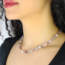 Carica l'immagine nel visualizzatore di Gallery, Collana girocollo burattatine agata botswana, ematite e perle