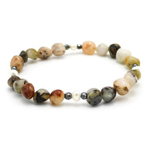 Carica l'immagine nel visualizzatore di Gallery, Bracciale donna burattatine diaspro con ematite e perle di fiume