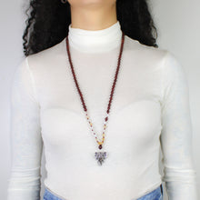 Carica l'immagine nel visualizzatore di Gallery, Mala legno di rosa, quarzo citrino e ametista