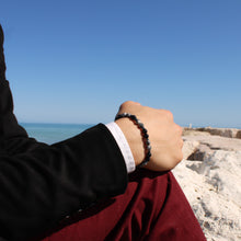 Carica l'immagine nel visualizzatore di Gallery, Bracciale uomo 6 mm onice nero, paesina grigia ed ematite