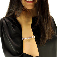 Carica l'immagine nel visualizzatore di Gallery, Bracciale donna agata botswana, perle di fiume, ematite e quarzo rosa