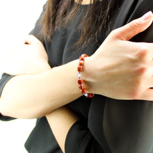 Carica l'immagine nel visualizzatore di Gallery, Bracciale donna burattate medie diaspro rosso, ematite e perle di fiume