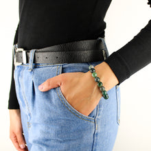 Carica l'immagine nel visualizzatore di Gallery, Bracciale unisex Agata muschiata 10 mm sfaccettati