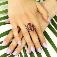 Carica l'immagine nel visualizzatore di Gallery, Anello mokaite e argento 925-15 gr