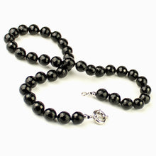 Carica l'immagine nel visualizzatore di Gallery, Collana girocollo onice nero 10 mm sfaccettati