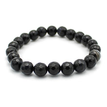 Carica l'immagine nel visualizzatore di Gallery, Bracciale unisex Agata nera 8 mm sfaccettati