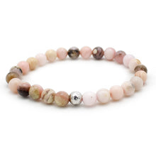 Carica l'immagine nel visualizzatore di Gallery, Bracciale unisex 6 mm Opale rosa e argento 925