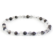 Carica l'immagine nel visualizzatore di Gallery, Bracciale unisex quarzo tormalinato 4 mm lisci