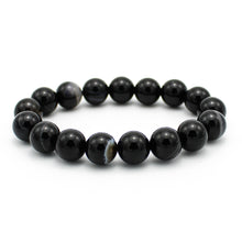 Carica l'immagine nel visualizzatore di Gallery, Bracciale unisex Agata nera 10 mm lisci