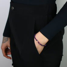 Carica l'immagine nel visualizzatore di Gallery, Bracciale unisex agata viola 4 mm lisci