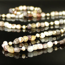 Carica l'immagine nel visualizzatore di Gallery, Collana media burattatine di agata botswana con ematite e perle di fiume