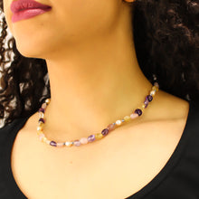 Carica l'immagine nel visualizzatore di Gallery, Girocollo quarzi misti ematite e perle di fiume