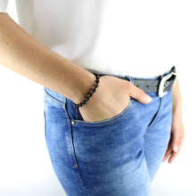 Carica l'immagine nel visualizzatore di Gallery, Bracciale unisex Agata nera 6 mm lisci