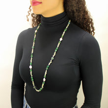 Carica l'immagine nel visualizzatore di Gallery, Collana media burattatine di giada e avventurina con ematite e perle di fiume