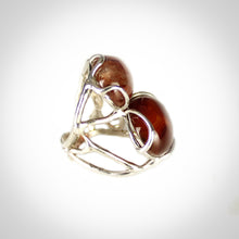 Carica l'immagine nel visualizzatore di Gallery, Anello corniola, quarzo ematoide e argento 925