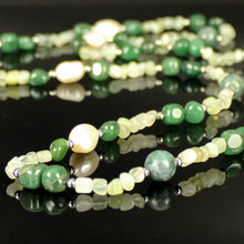 Carica l'immagine nel visualizzatore di Gallery, Collana media burattatine di giada e avventurina con ematite e perle di fiume