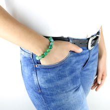 Carica l'immagine nel visualizzatore di Gallery, Bracciale unisex Agata verde 10 mm sfaccettati