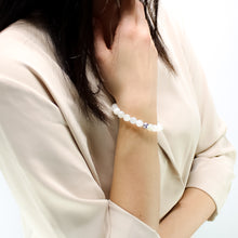 Carica l'immagine nel visualizzatore di Gallery, Bracciale unisex 8 mm Pietra di luna bianca e argento 925