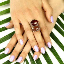 Carica l'immagine nel visualizzatore di Gallery, Anello corniola, quarzo ematoide e argento 925