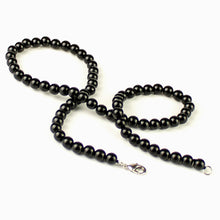 Carica l'immagine nel visualizzatore di Gallery, Collana girocollo onice nero 6 mm lisci