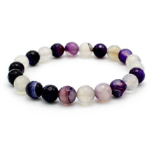 Carica l'immagine nel visualizzatore di Gallery, Bracciale unisex Agata viola 8 mm sfaccettati