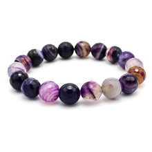 Carica l'immagine nel visualizzatore di Gallery, Bracciale unisex Agata viola 10 mm sfaccettati