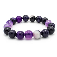 Carica l'immagine nel visualizzatore di Gallery, Bracciale unisex Agata viola 10 mm lisci