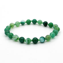 Carica l'immagine nel visualizzatore di Gallery, Bracciale unisex Agata verde 6 mm lisci