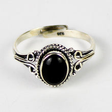 Carica l'immagine nel visualizzatore di Gallery, Anello onice nero e argento 925-2,5 gr