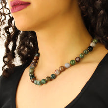 Carica l'immagine nel visualizzatore di Gallery, Collana girocollo agata indiana 10 mm sfaccettati