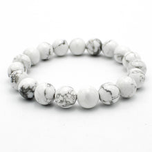 Carica l'immagine nel visualizzatore di Gallery, Bracciale unisex Howlite Bianca 10 mm lisci