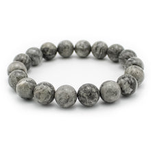 Carica l'immagine nel visualizzatore di Gallery, Bracciale unisex Paesina grigia 10 mm lisci