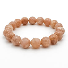 Carica l'immagine nel visualizzatore di Gallery, Bracciale unisex Pietra di luna rosa 10 mm lisci