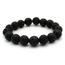 Carica l'immagine nel visualizzatore di Gallery, Bracciale unisex Pietra lavica 10 mm lisci