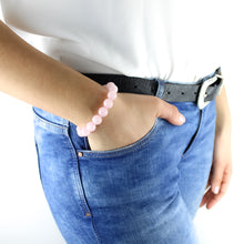 Carica l'immagine nel visualizzatore di Gallery, Bracciale unisex Quarzo rosa 10 mm lisci