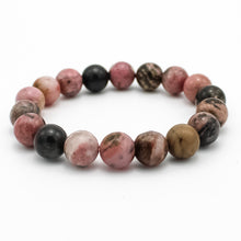 Carica l'immagine nel visualizzatore di Gallery, Bracciale unisex Rodonite 10 mm lisci