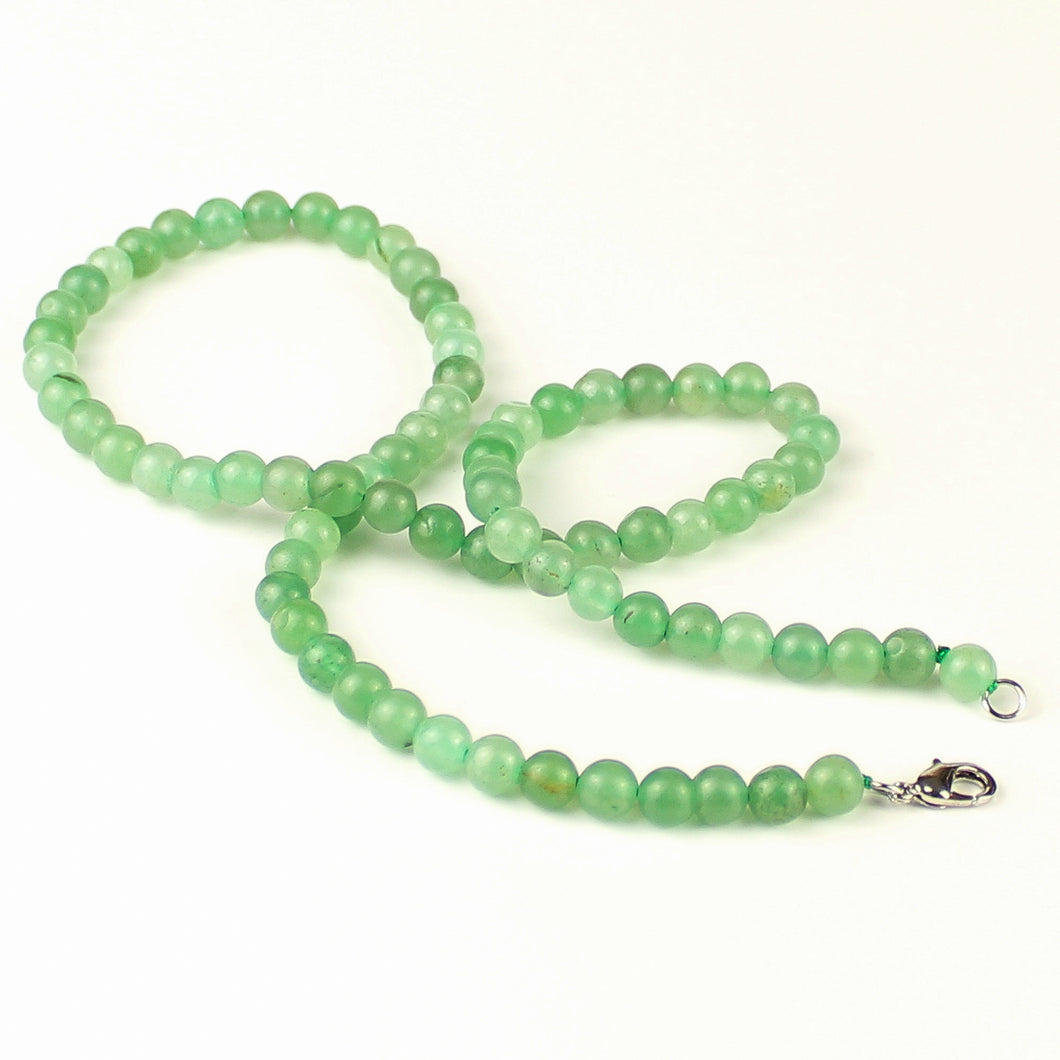 Collana girocollo avventurina verde 6 mm lisci