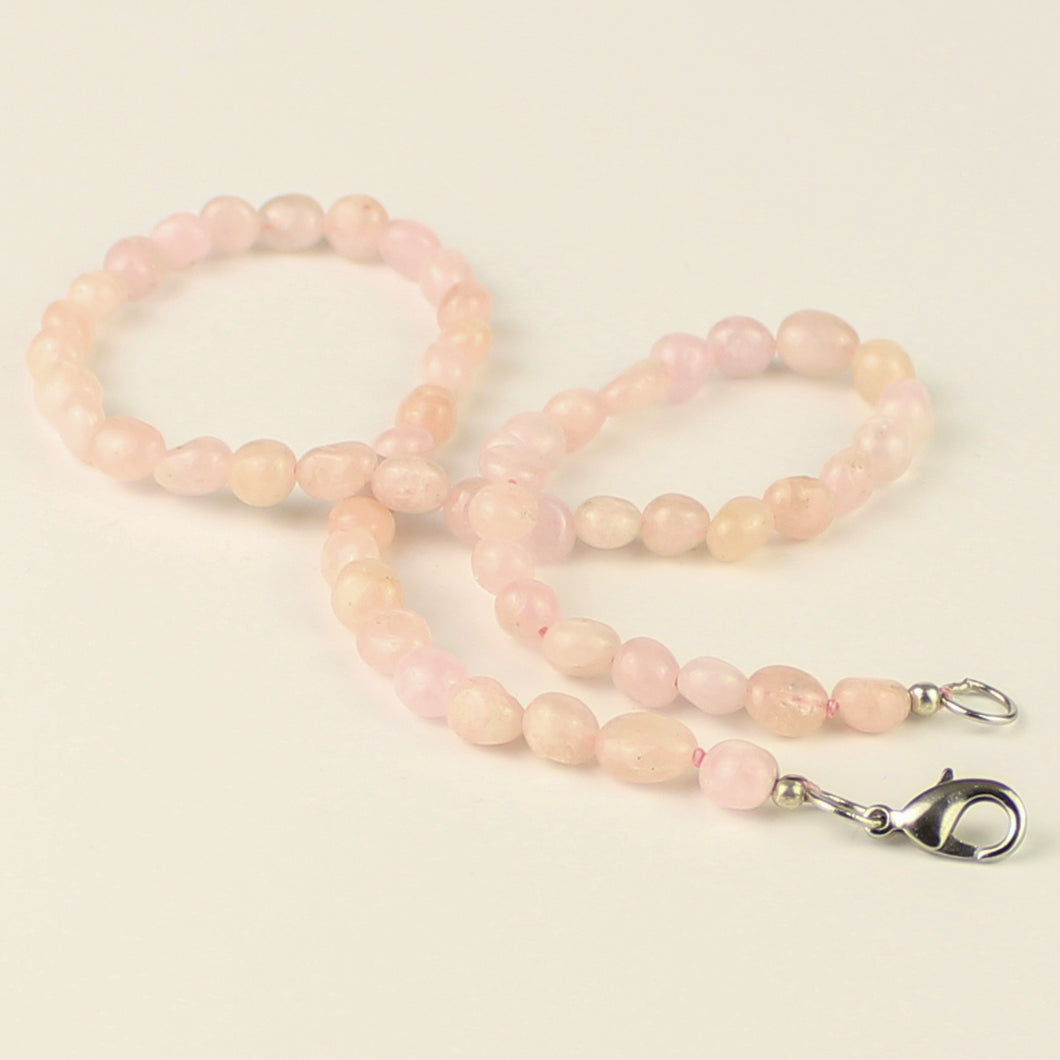 Collana girocollo burattatine quarzo rosa