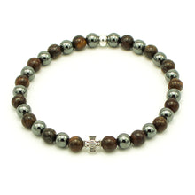 Carica l&#39;immagine nel visualizzatore di Gallery, Bracciale uomo 6 mm bronzite, ematite e zama
