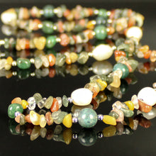 Carica l&#39;immagine nel visualizzatore di Gallery, Collana media pietre miste con ematite e perle di fiume
