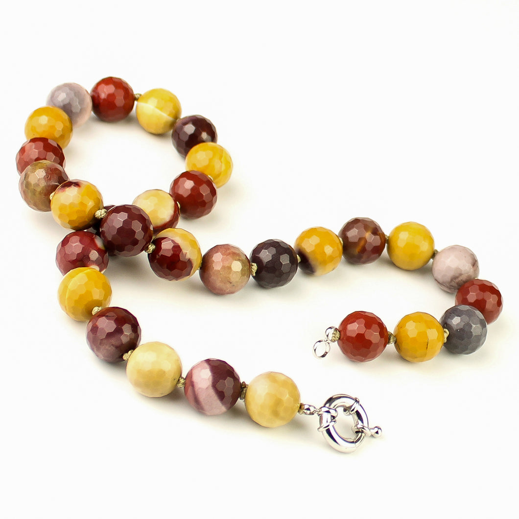 Collana girocollo mokaite 14 mm sfaccettati