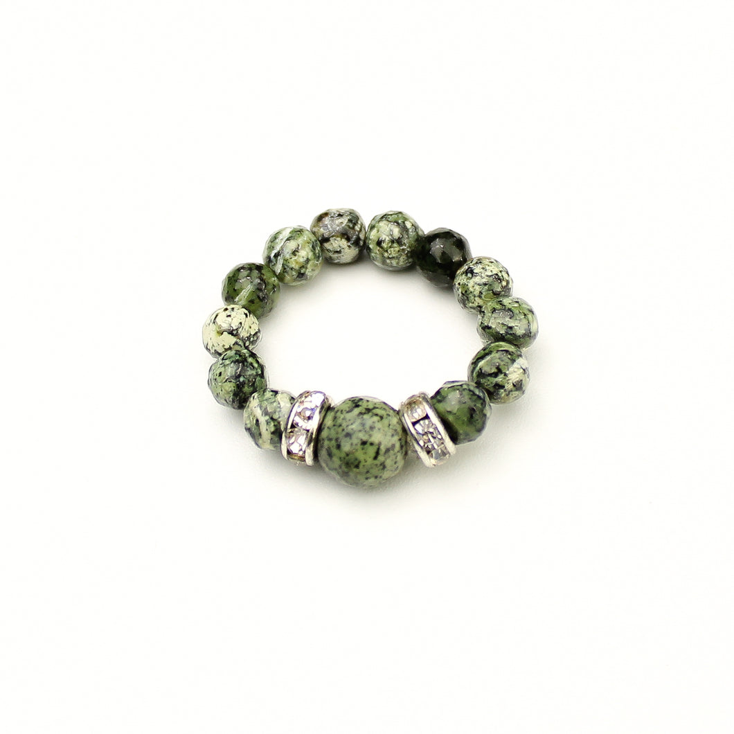 Anello diaspro silver green