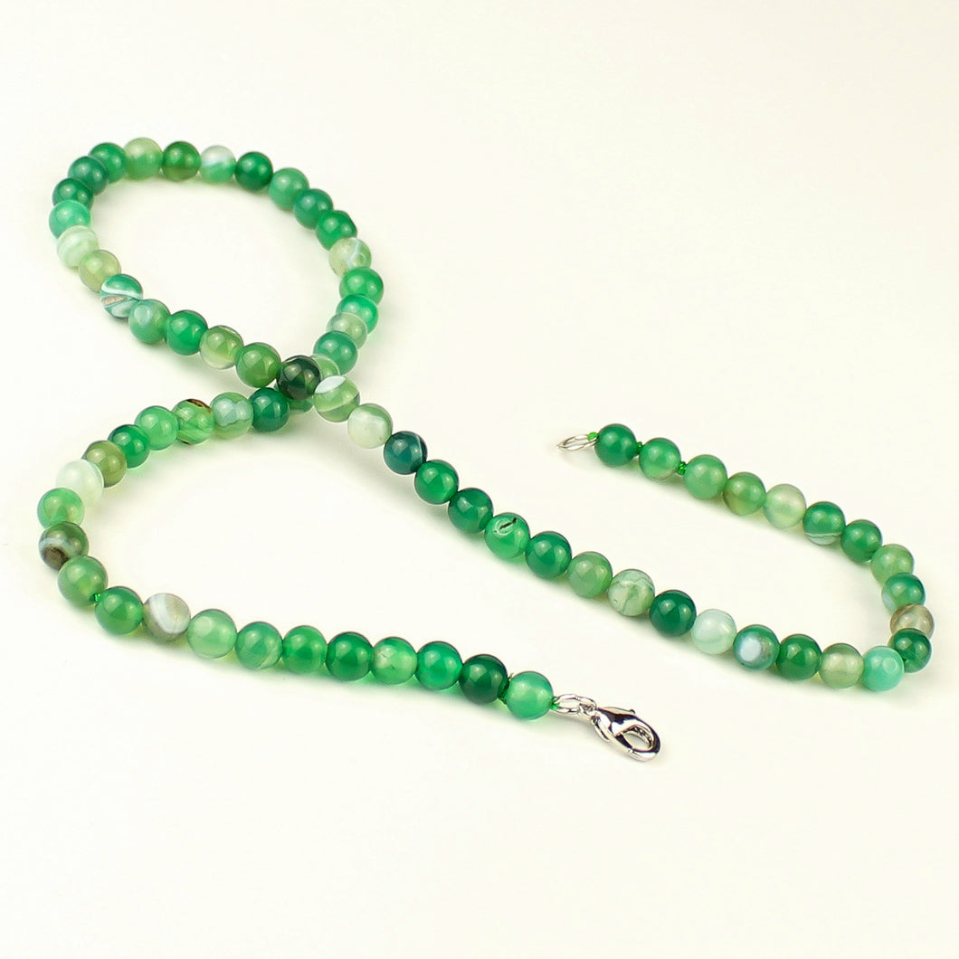 Collana girocollo agata verde 6 mm lisci