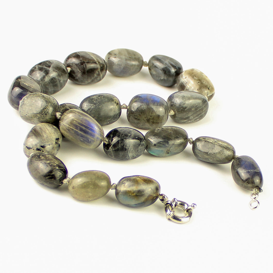 Collana girocollo burattate labradorite