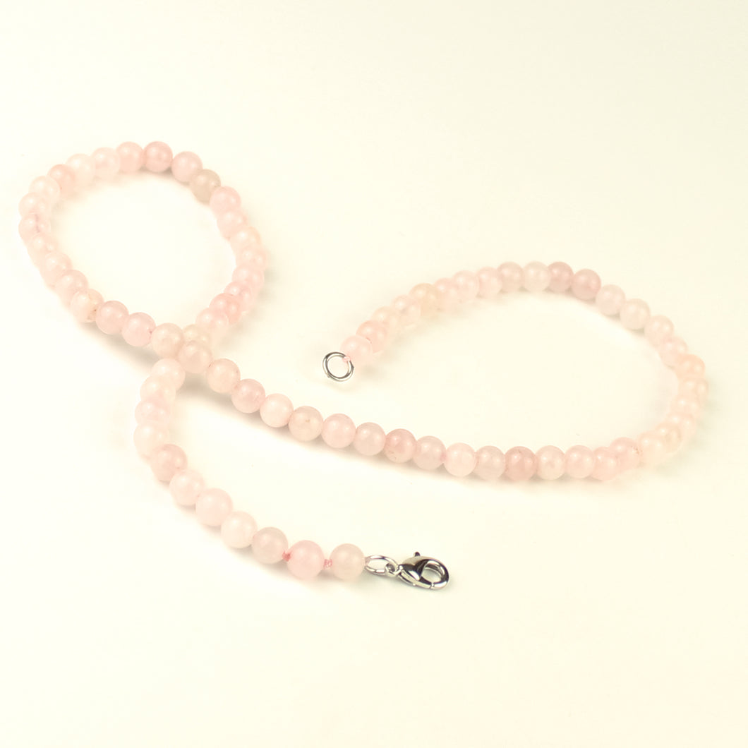 Collana girocollo quarzo rosa 6 mm lisci