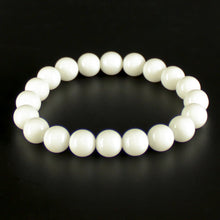 Carica l&#39;immagine nel visualizzatore di Gallery, Bracciale unisex Agata bianca 10 mm lisci
