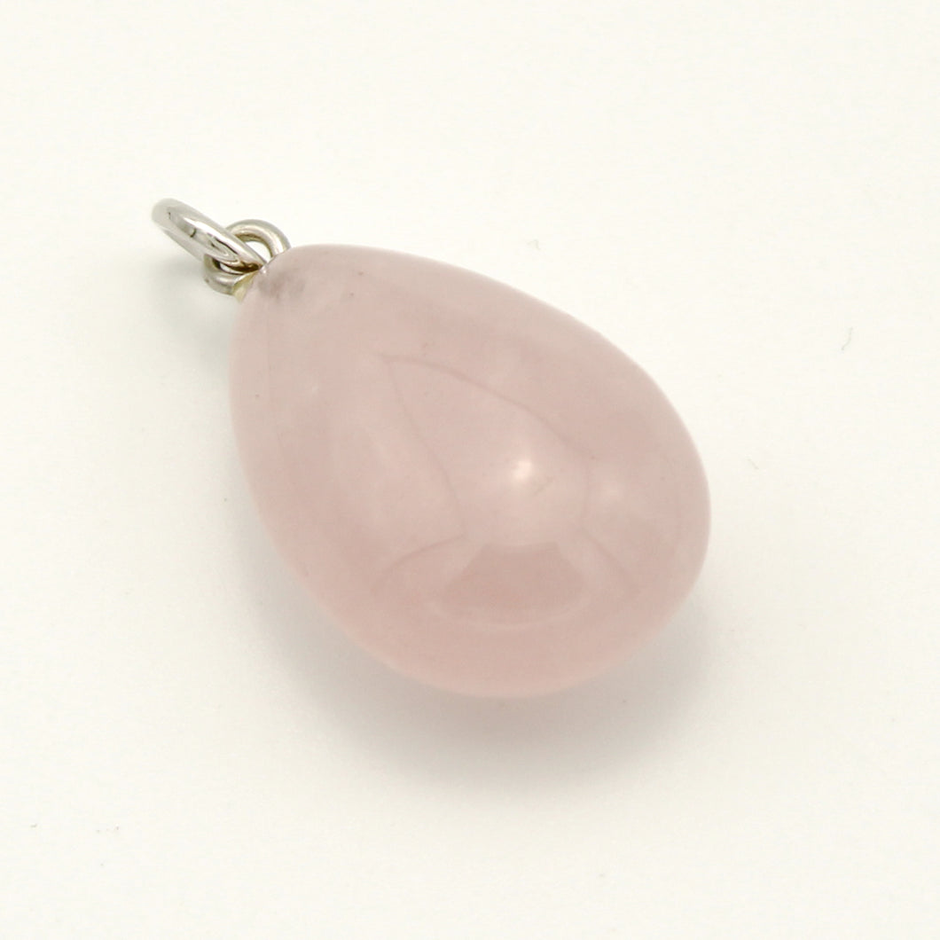 Ciondolo quarzo rosa forma goccia