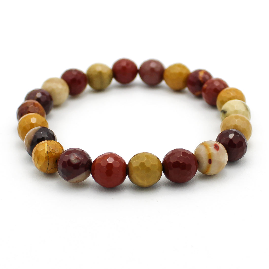 Bracciale unisex Mokaite 8 mm sfaccettati