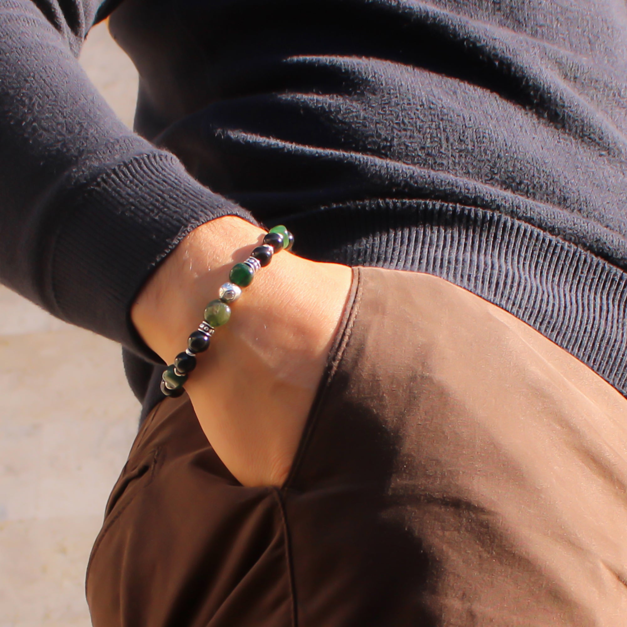 Bracciale Con Perline In Pietra Di Cristallo Da 8 Mm. Accessori Per Gioielli Regolabili Con Catena Elasticizzata Curativa Per Le Donne | SHEIN ALIA - Foto 6