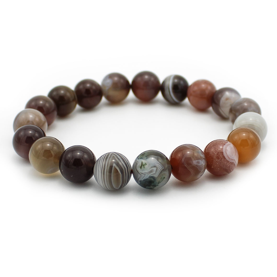 Bracciale unisex Agata botswana 10 mm lisci